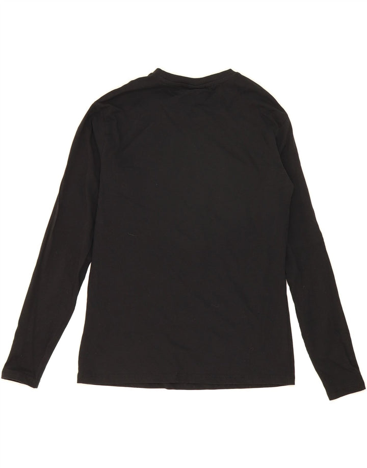 DIADORA Womens Top Long Sleeve UK 10 Small Black Cotton Vintage Diadora and Second-Hand Diadora from Messina Hembry 