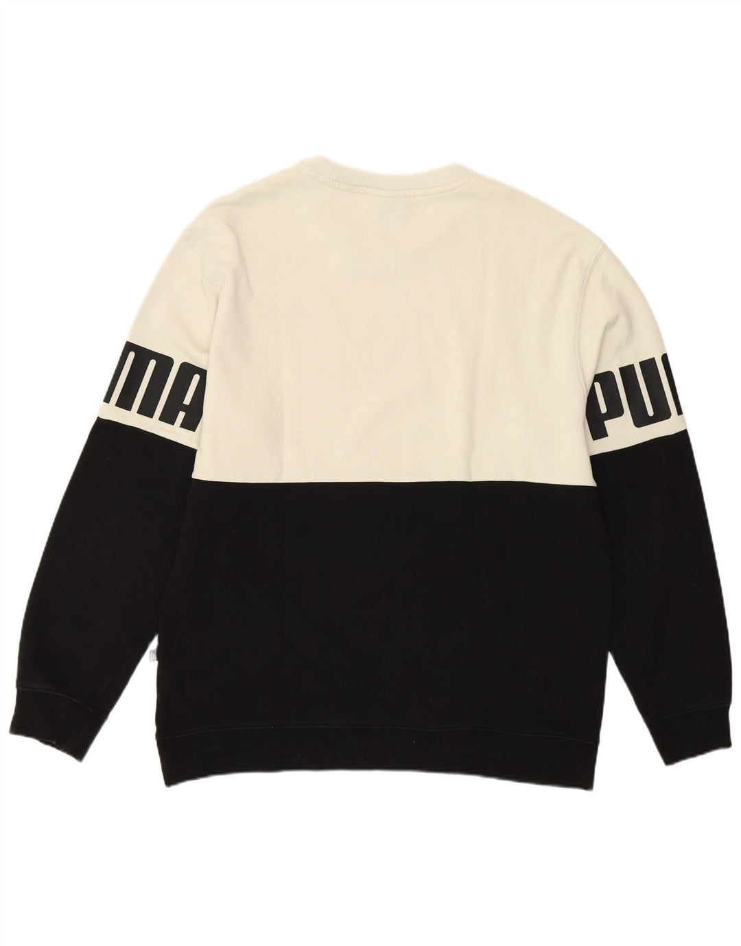 Felpa grafica da uomo Puma Maglione grande bianco in cotone color block