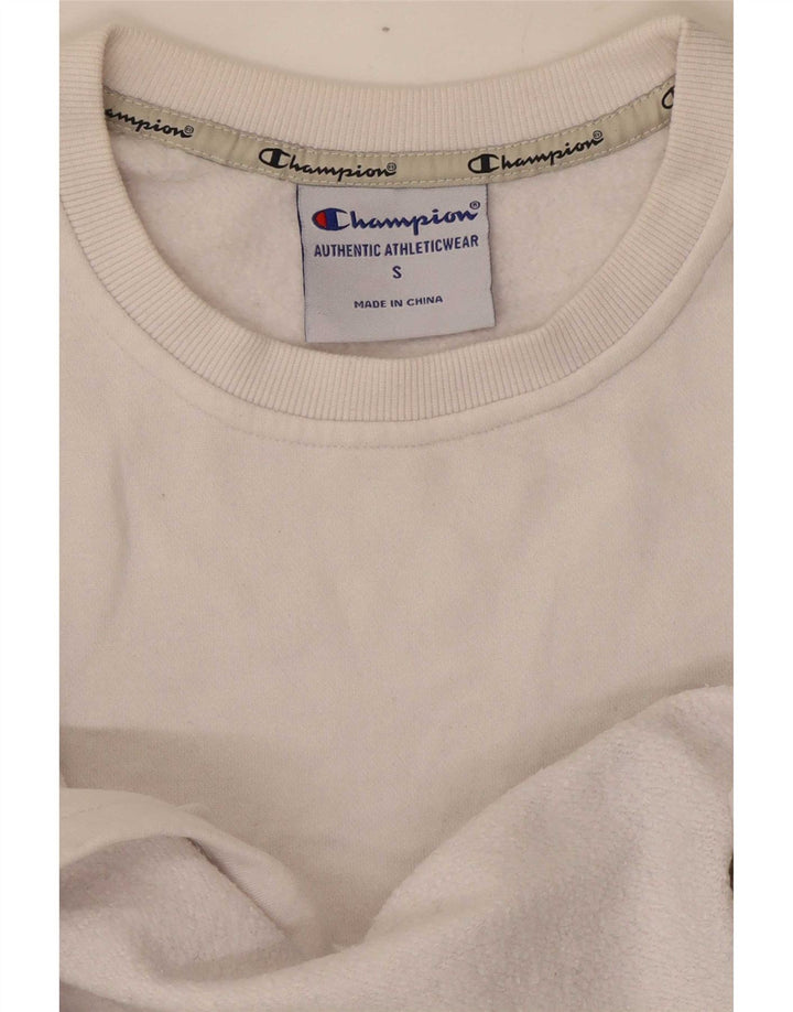 Felpa con grafica corta oversize da donna Champion, taglia UK 10, piccola, bianca