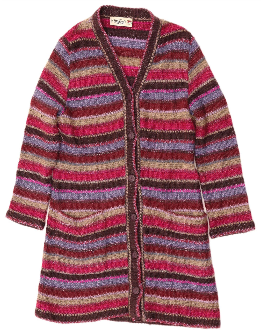 Maglione cardigan donna Missoni Sport IT 42 medio a righe multicolore