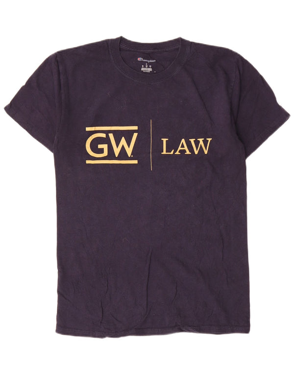 Champion Mens George Washington Graphic T-Shirt Top Small Navy Blue Cotton