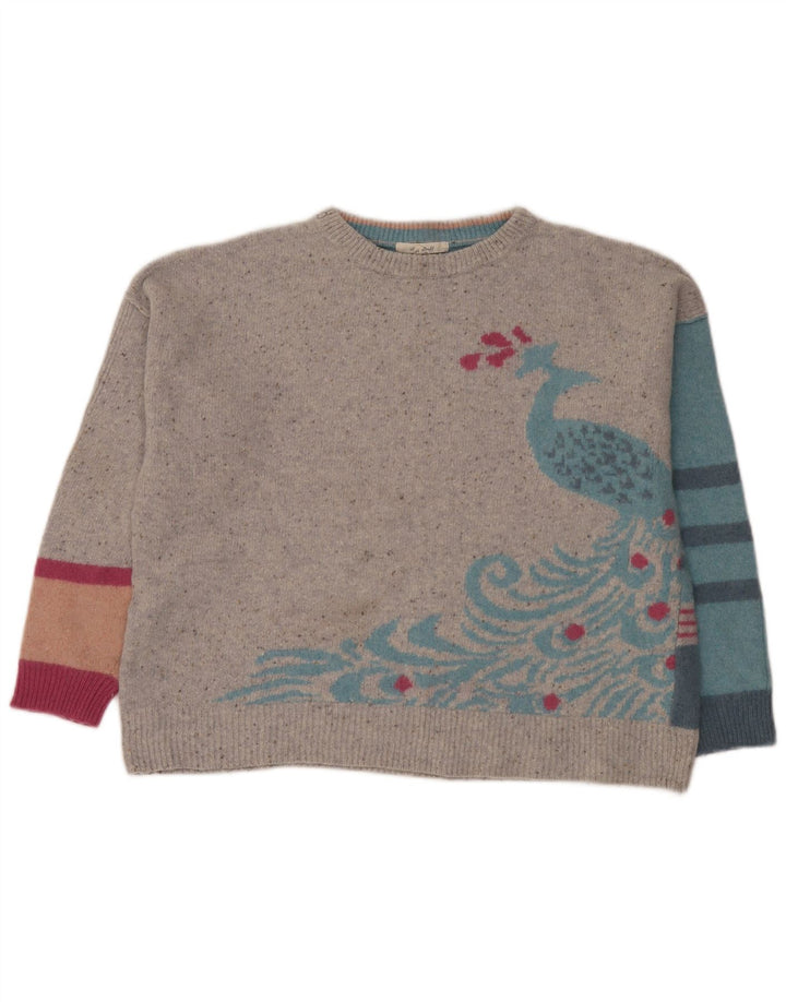 Maglione maglione girocollo da donna White Stuff UK 16 grande multicolore
