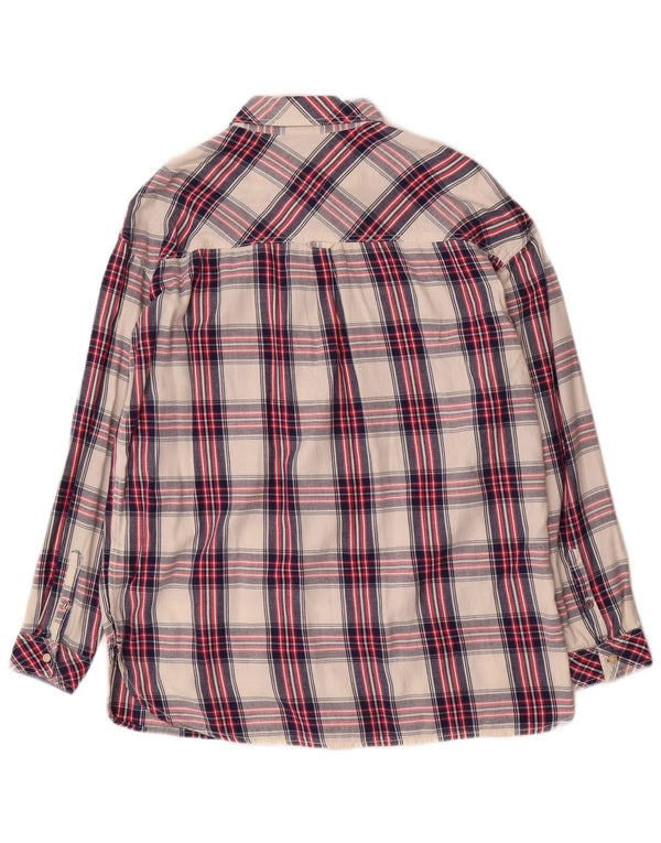 Camicia lunga da donna vestibilità ampia Tommy Hilfiger UK 14 medio blu navy a quadri