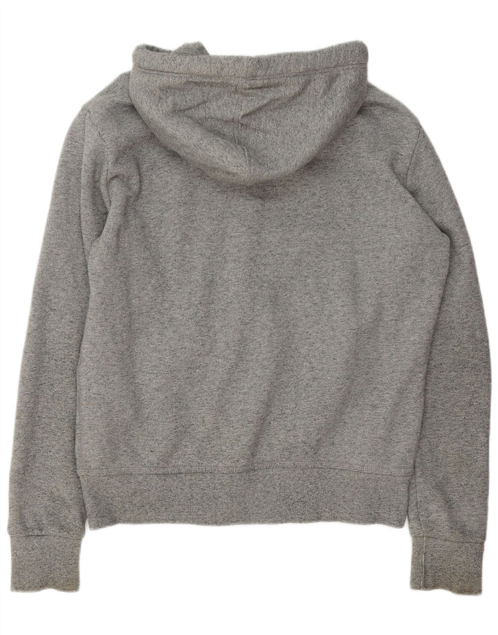 Maglione con cappuccio e zip da uomo Superdry in cotone grigio medio