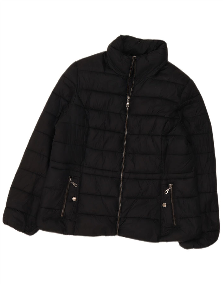 Giacca imbottita con cappuccio da donna Marks & Spencer UK 16 grande poliestere nero