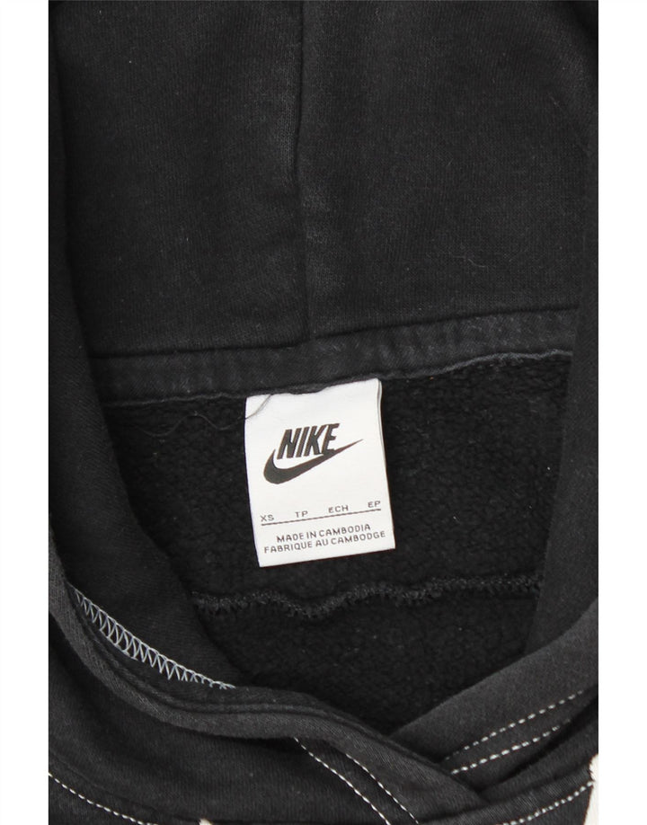 Felpa con cappuccio grafica ampia NIKE da uomo XS in cotone nero