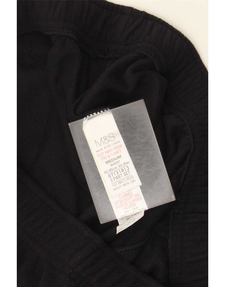 Pantaloni da tuta in pile da uomo Marks & Spencer medio poliestere blu navy