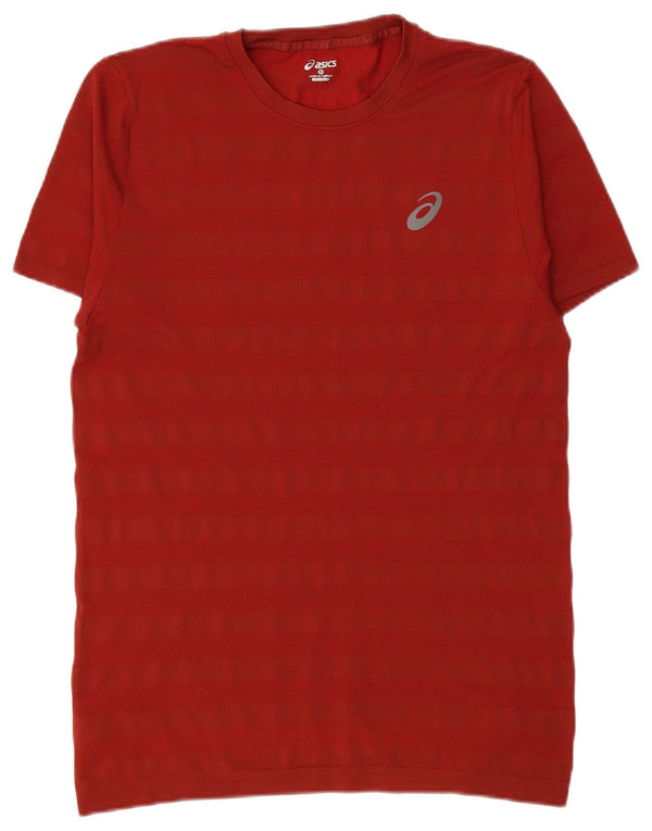 T-shirt ASICS da uomo a righe rosse medie