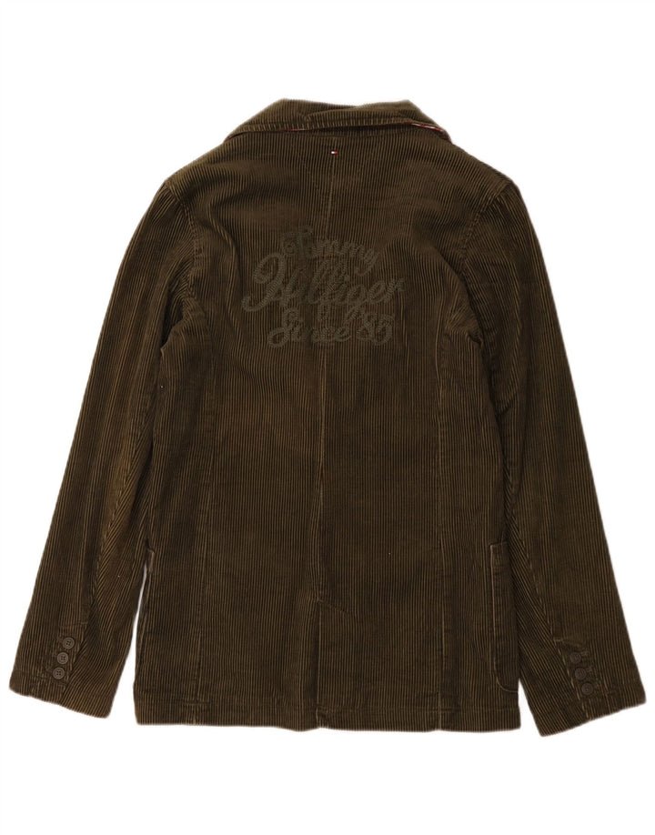 Giacca blazer in velluto a coste a 2 bottoni Tommy Hilfiger per ragazzi 15-16 anni color kaki