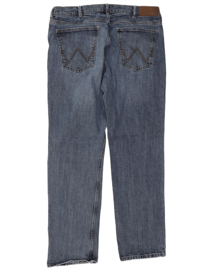 Jeans dritti regolari da uomo Wrangler W38 L32 cotone blu