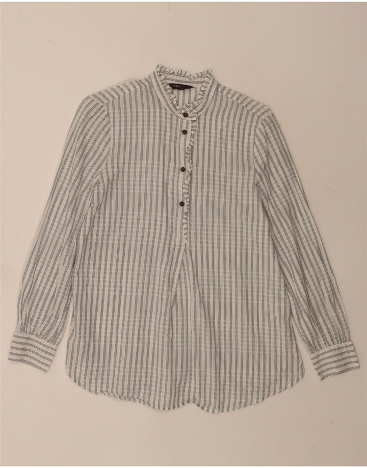 Camicia pullover oversize da donna Marks & Spencer UK 8 piccoli quadri bianchi