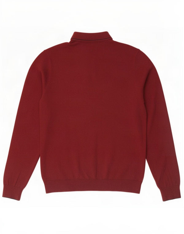 Maglione da uomo Marks & Spencer con collo alto in cotone bordeaux medio