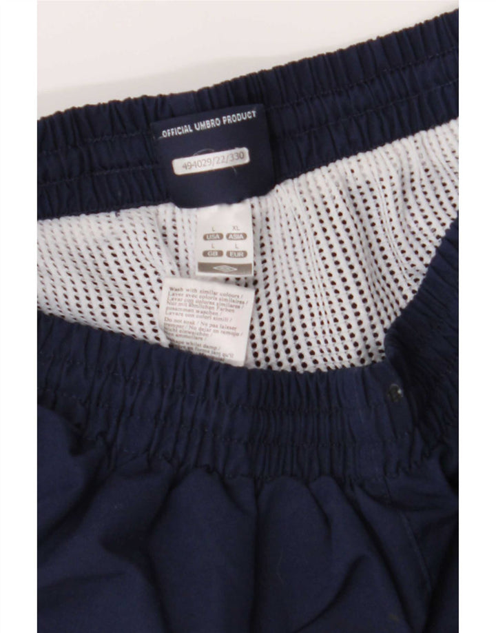 Pantaloni da tuta con grafica Umbro da uomo, pantaloni da jogging, grandi, in poliestere blu navy