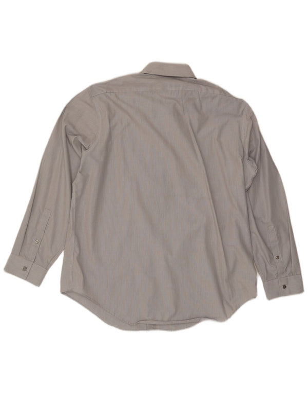Camicia slim fit da uomo Calvin Klein taglia 17 XL gessato grigio