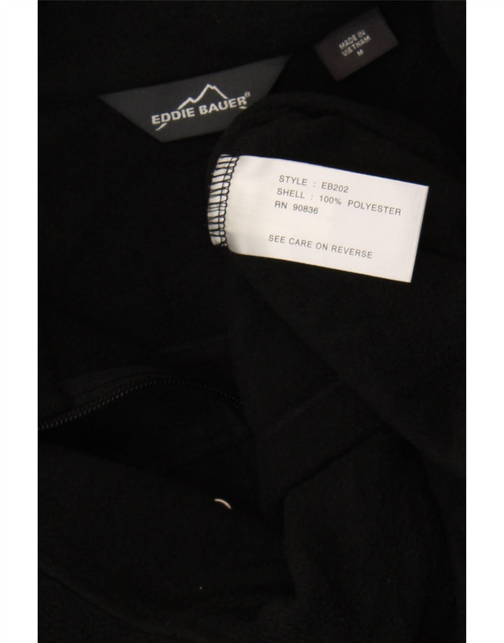 Maglione in pile da uomo con zip e collo Eddie Bauer, poliestere nero medio