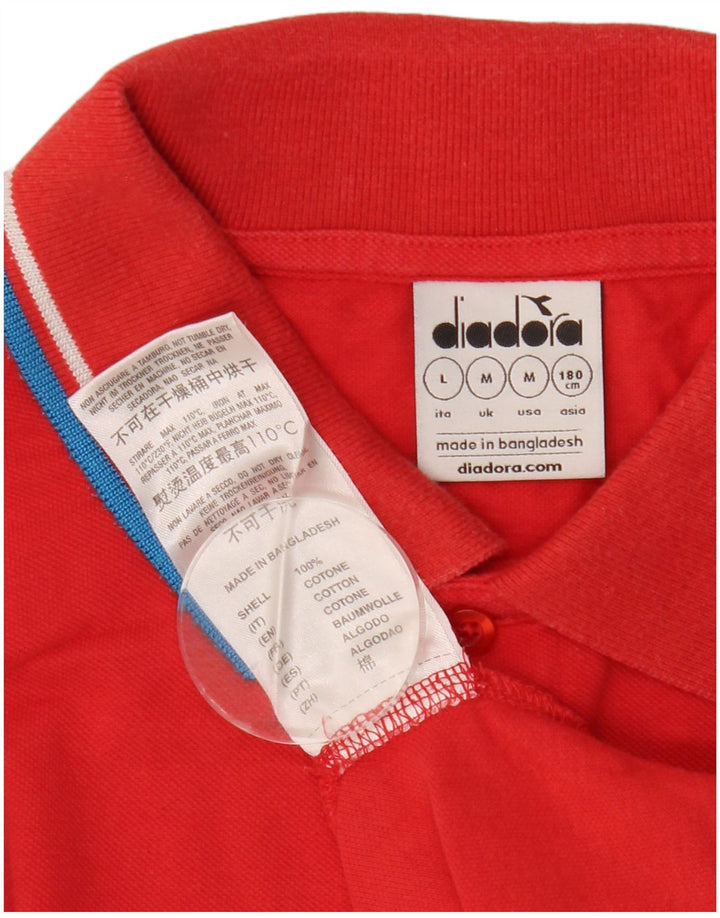 Polo Uomo Diadora Rosso Medio In Cotone