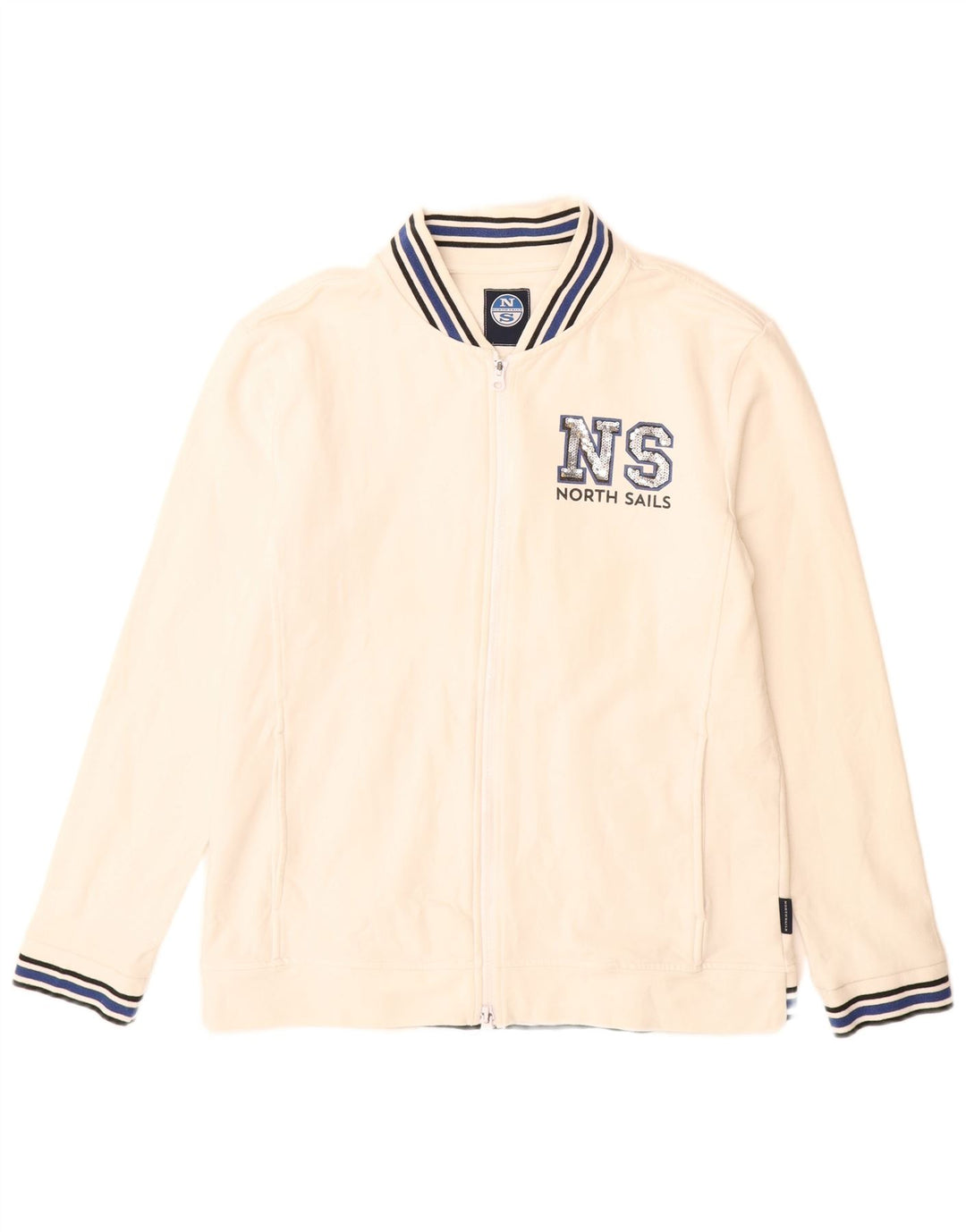 NORTH SAILS Giacca da tuta con grafica da donna UK 14 Cotone bianco medio