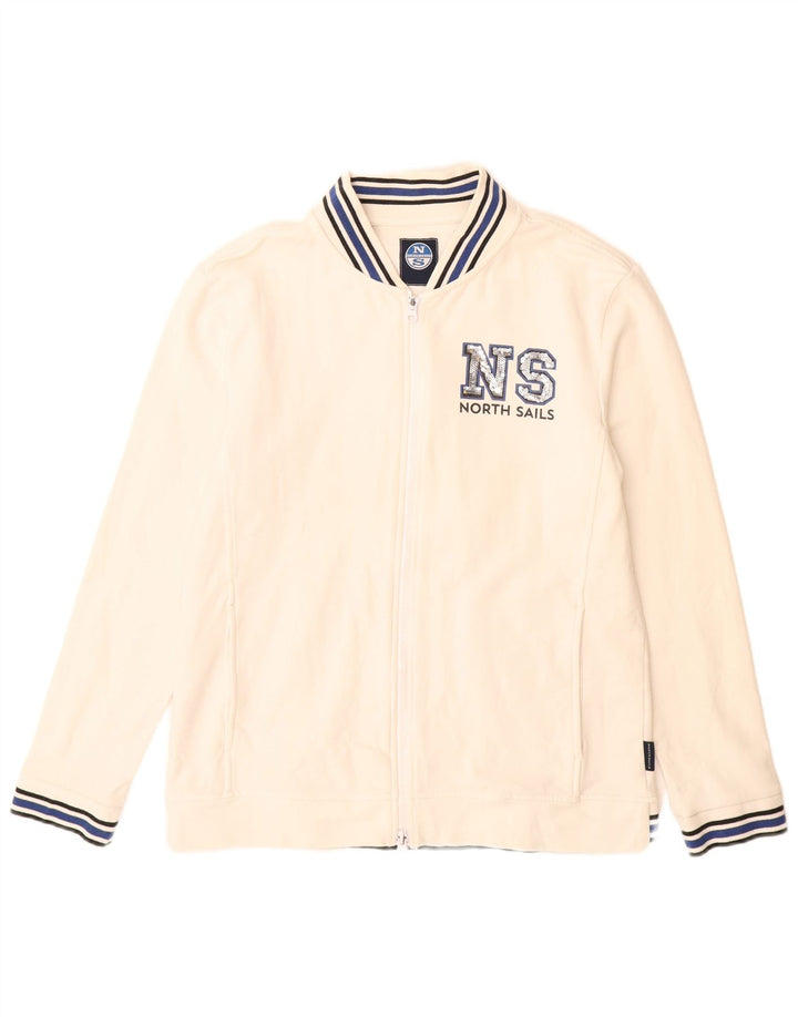 NORTH SAILS Giacca da tuta con grafica da donna UK 14 Cotone bianco medio
