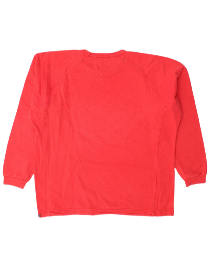Champion Top grafico da uomo a maniche lunghe in cotone rosso medio