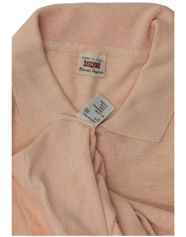 Polo da uomo Sisley grande in cotone screziato rosa