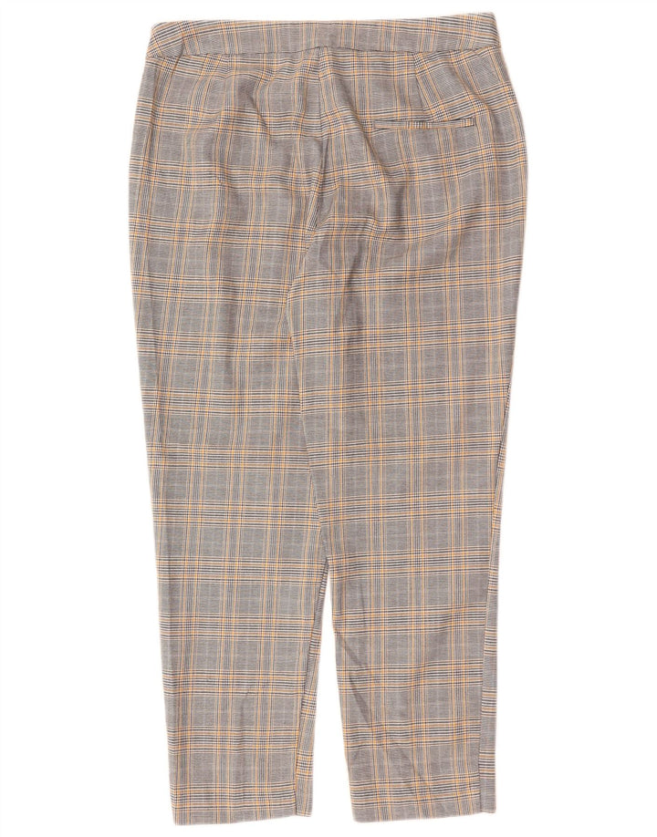 Pantaloni Chino Dritti Da Donna ZARA Grandi W30 L26 Pied De Poule Grigi