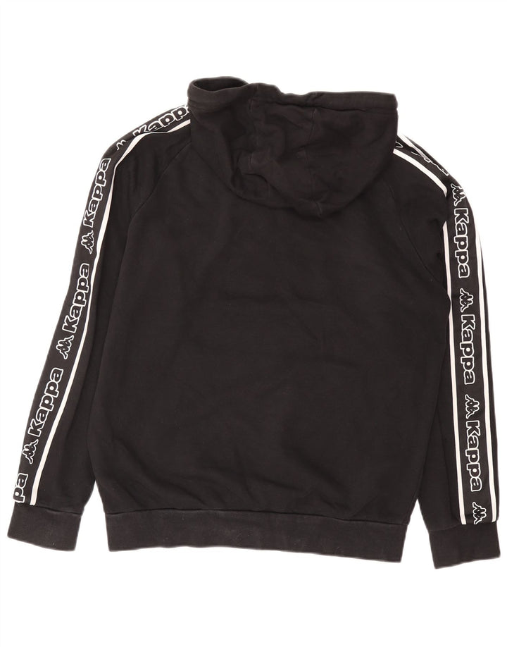 Maglione con cappuccio grafico da uomo Kappa in cotone nero medio