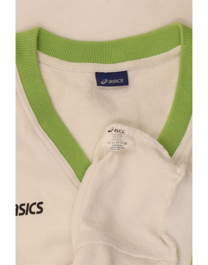 Asics Canottiera da uomo, cotone bianco medio