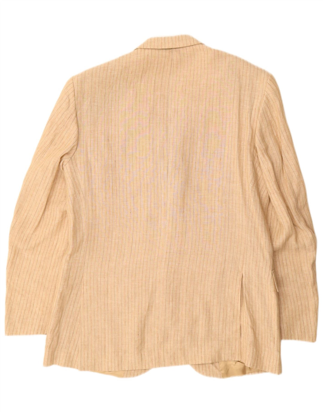 Giacca blazer vintage da uomo a 3 bottoni IT 52 XL Lino gessato beige