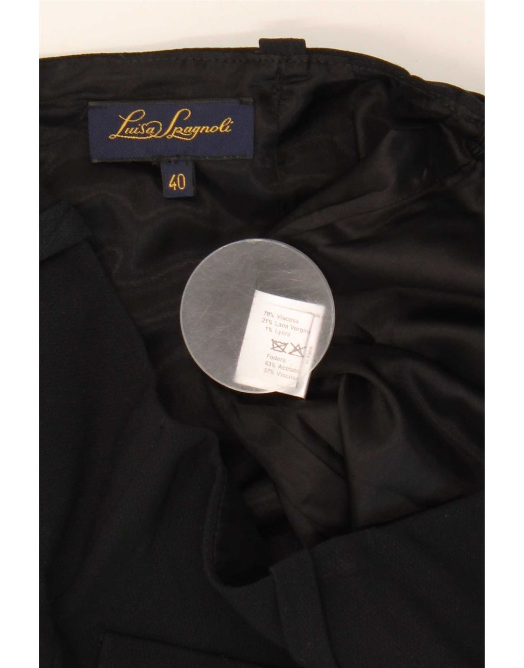 Gonna a trapezio da donna Luisa Spagnoli IT 40 piccola W28 viscosa nera