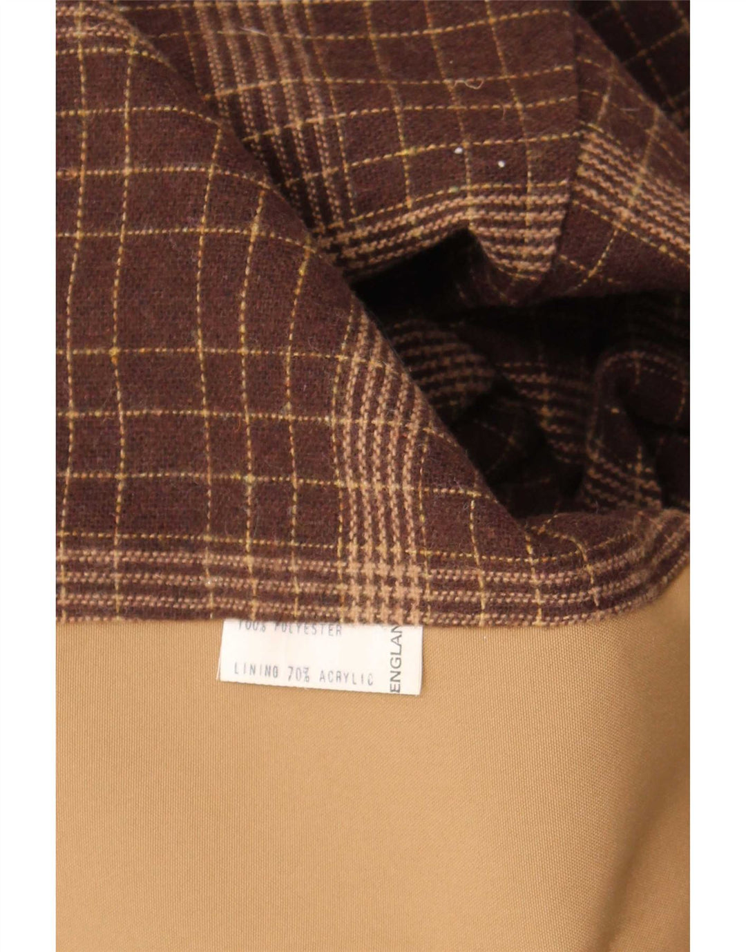 Trench vintage da donna UK 14 classico in poliestere marrone medio