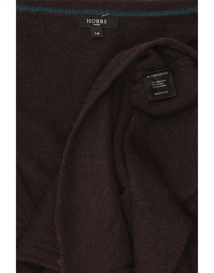 Maglione cardigan da donna Hobbs UK 14 Lana d'agnello marrone medio