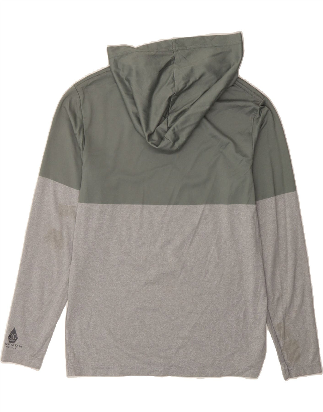 VOLCOM Mens Hooded Graphic Top Long Sleeve XS Grey Colourblock Nylon Vintage Volcom and Second-Hand Volcom from Messina Hembry 