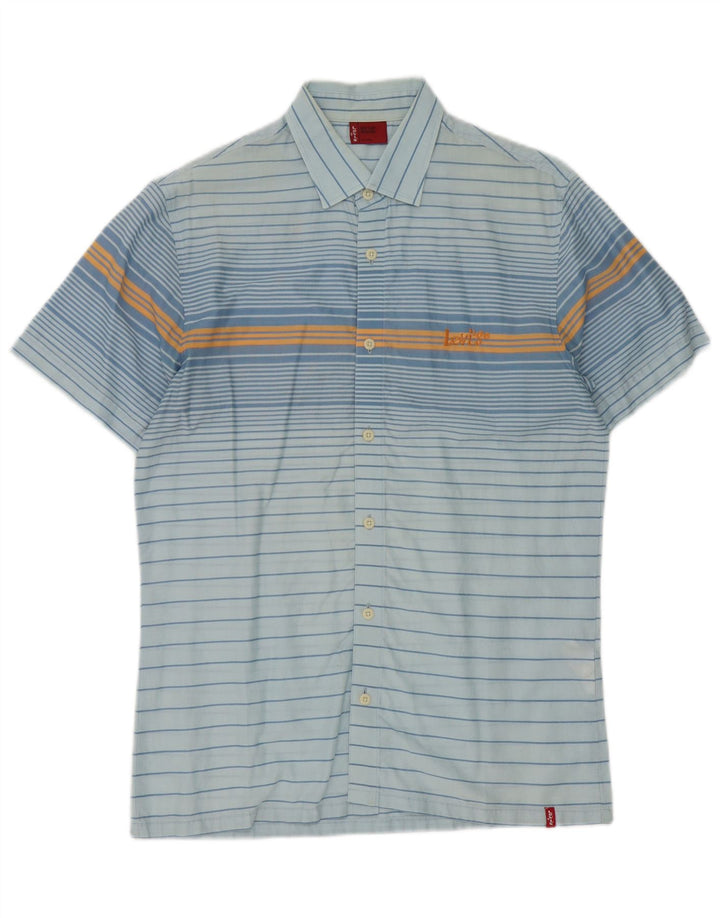 Camicia a maniche corte da uomo Levi's in cotone a righe blu medio