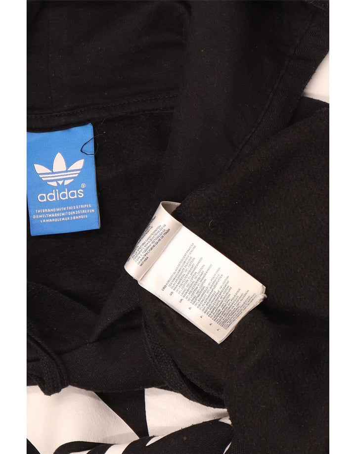 Felpa con cappuccio grafica da uomo Adidas, cotone medio nero