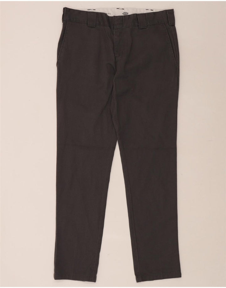 DICKIES Pantaloni chino slim fit da uomo W32 L32 poliestere grigio
