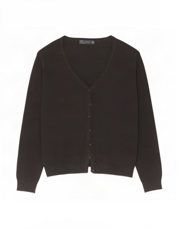 Maglione cardigan da donna Zara UK 18 XL cotone nero