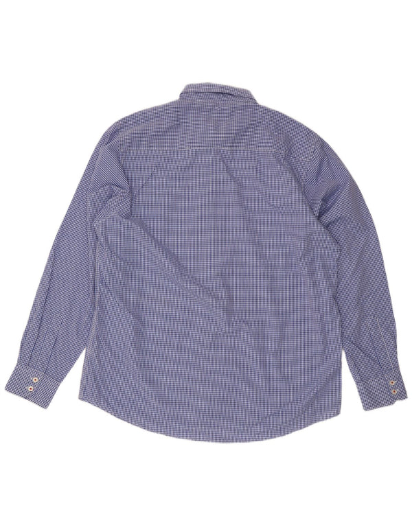 Camicia da uomo Regular Fit Pierre Cardin 2XL Poliestere a quadretti blu