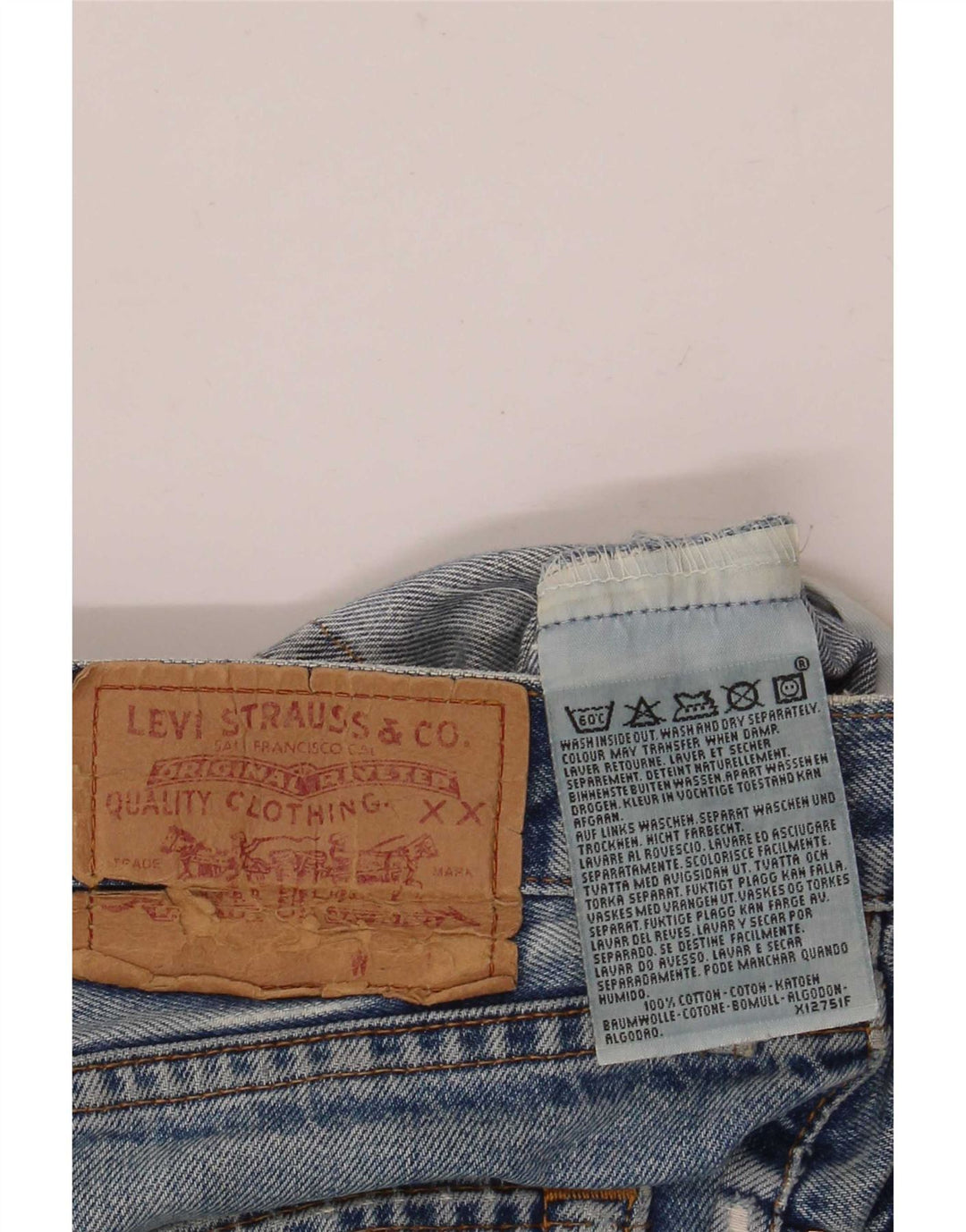 Jeans dritti invecchiati da uomo Levi's W36 L32 in cotone blu