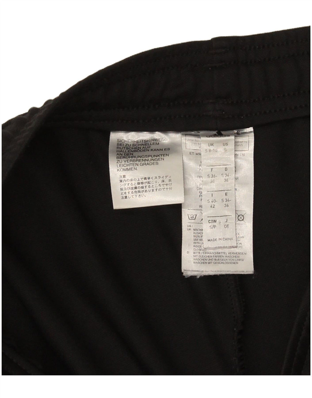 Pantaloni da tuta da donna Adidas UK 8/10 Small Nero Poliestere