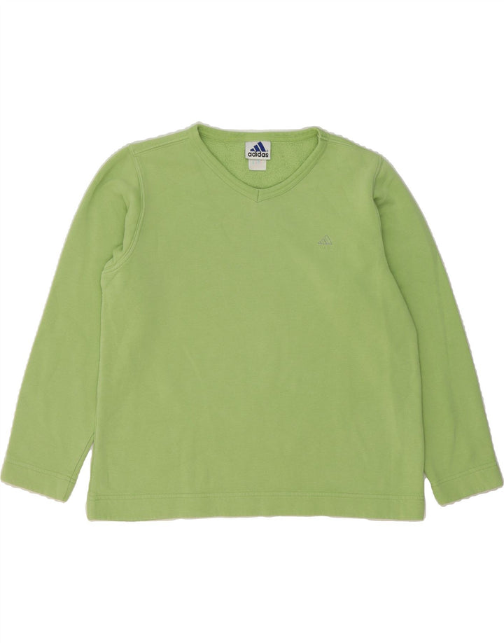 ADIDAS Womens Sweatshirt Jumper UK 12 Medium Green Vintage Adidas and Second-Hand Adidas from Messina Hembry 