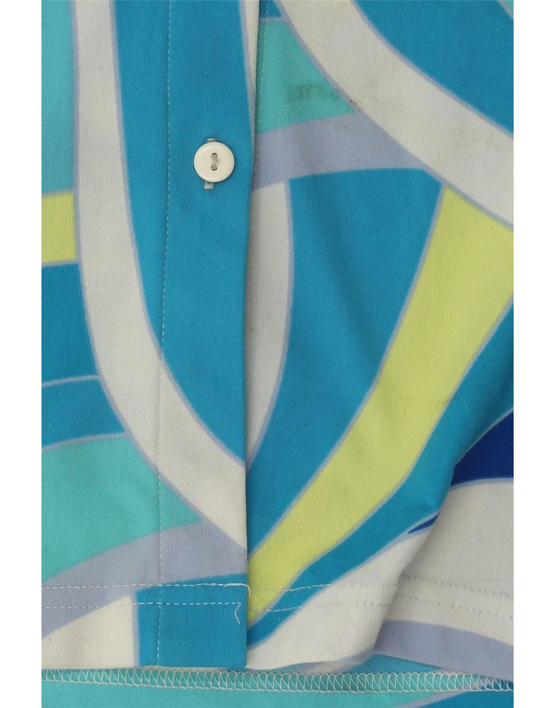 BIAGGINI Womens Abstract Pattern 3/4 Sleeve Shirt Blouse IT 42 Medium Blue Vintage Biaggini and Second-Hand Biaggini from Messina Hembry 