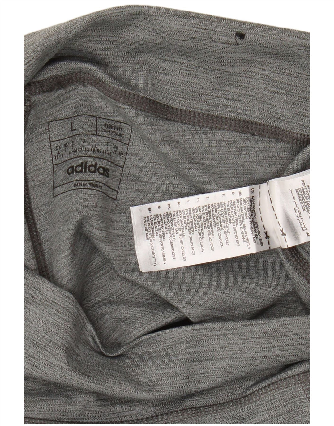 Leggings Adidas Donna UK 16/18 Large Grigio Poliestere