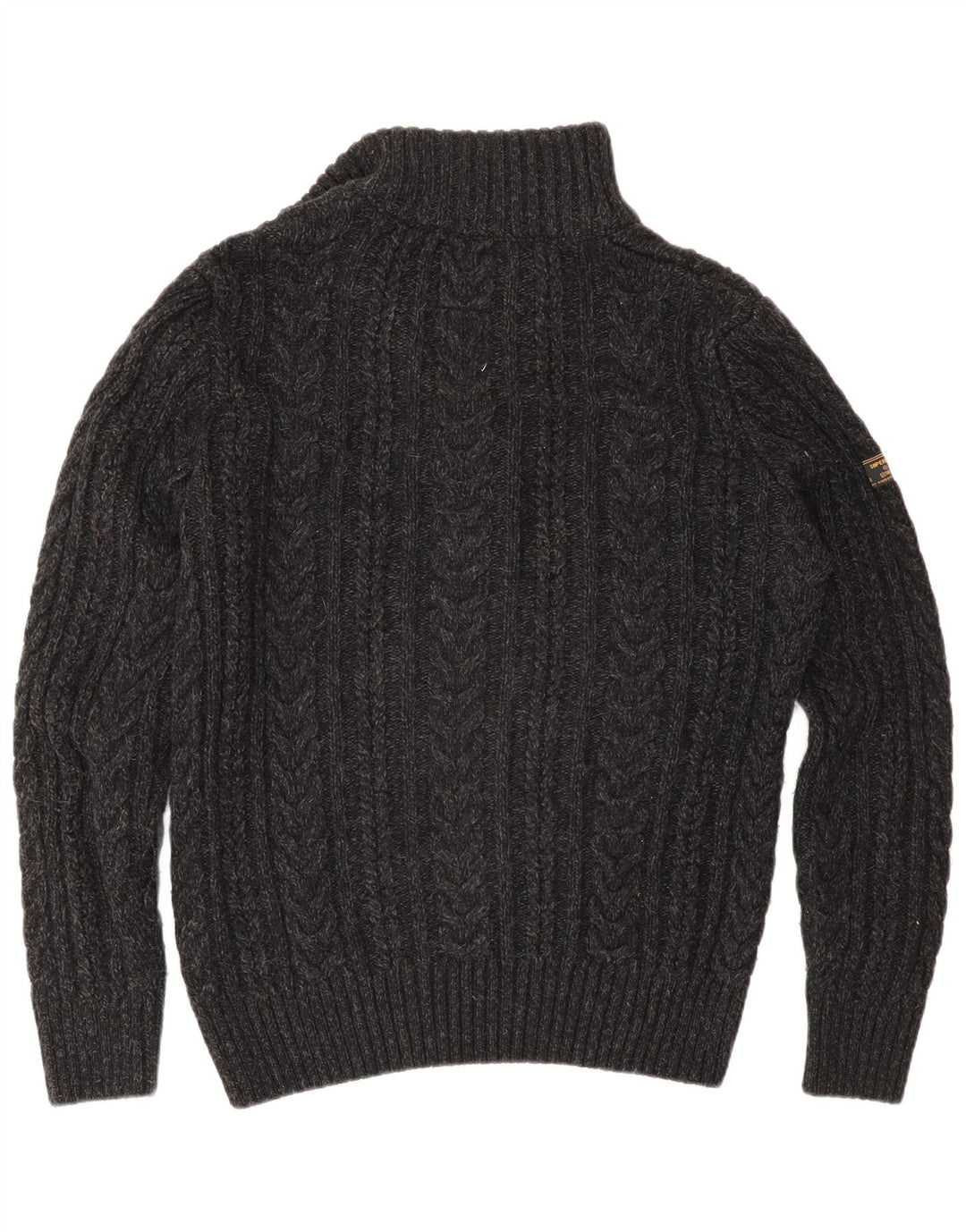 Maglione da uomo con zip e collo Superdry in acrilico grigio medio