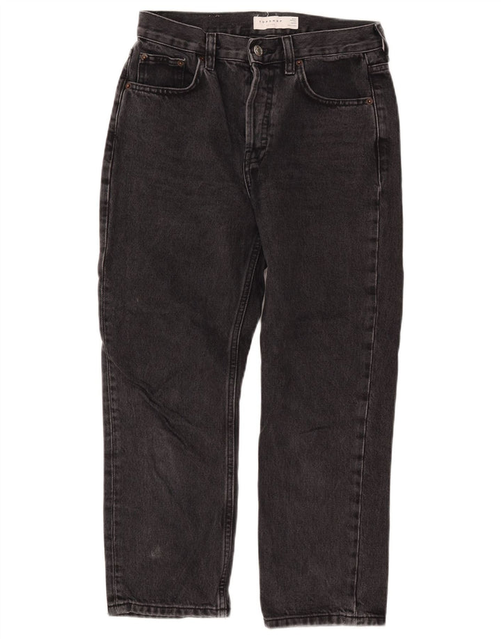 Jeans corti da donna Petite Topshop W26 L23 cotone nero