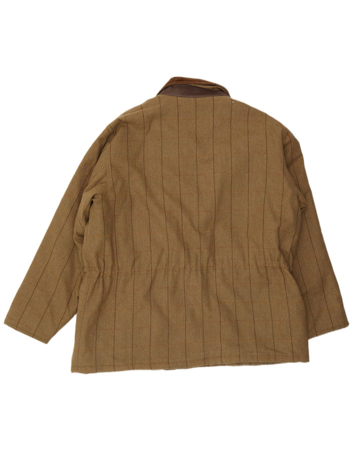 Barbour Uomo Berwick Giacca comoda vestibilità ampia UK 44 2XL Lana a quadri kaki