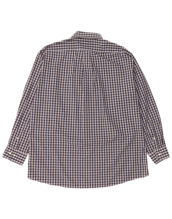Camicia da uomo DOCKERS taglia 16 16 1/2 grande cotone a quadretti blu navy