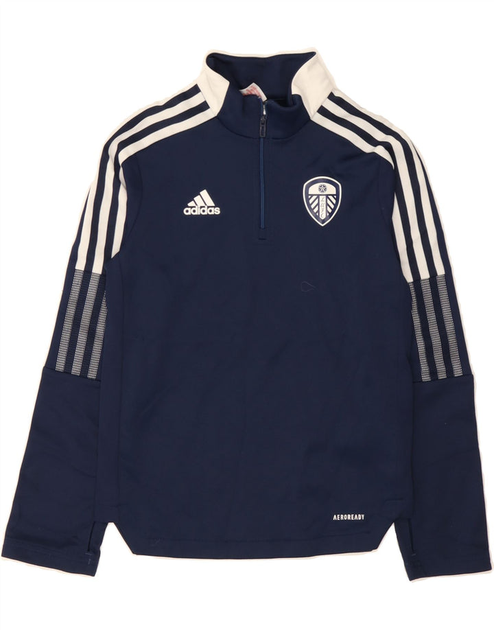 ADIDAS Boys Aeroready Pullover Tracksuit Top 9-10 Years Navy Blue Vintage Adidas and Second-Hand Adidas from Messina Hembry 
