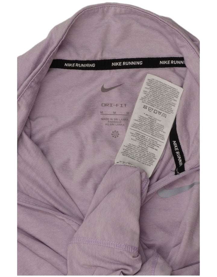 Top della tuta pullover con zip e collo Nike Dri Fit da donna UK 14 viola medio