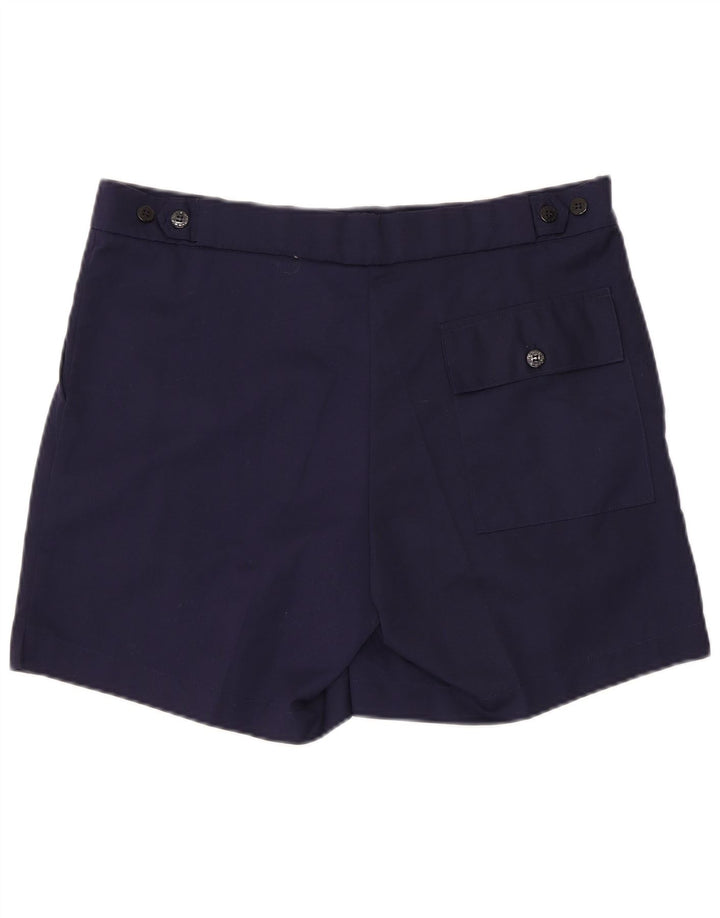 Pantaloncini chino vintage da uomo grandi W36 in poliestere blu navy