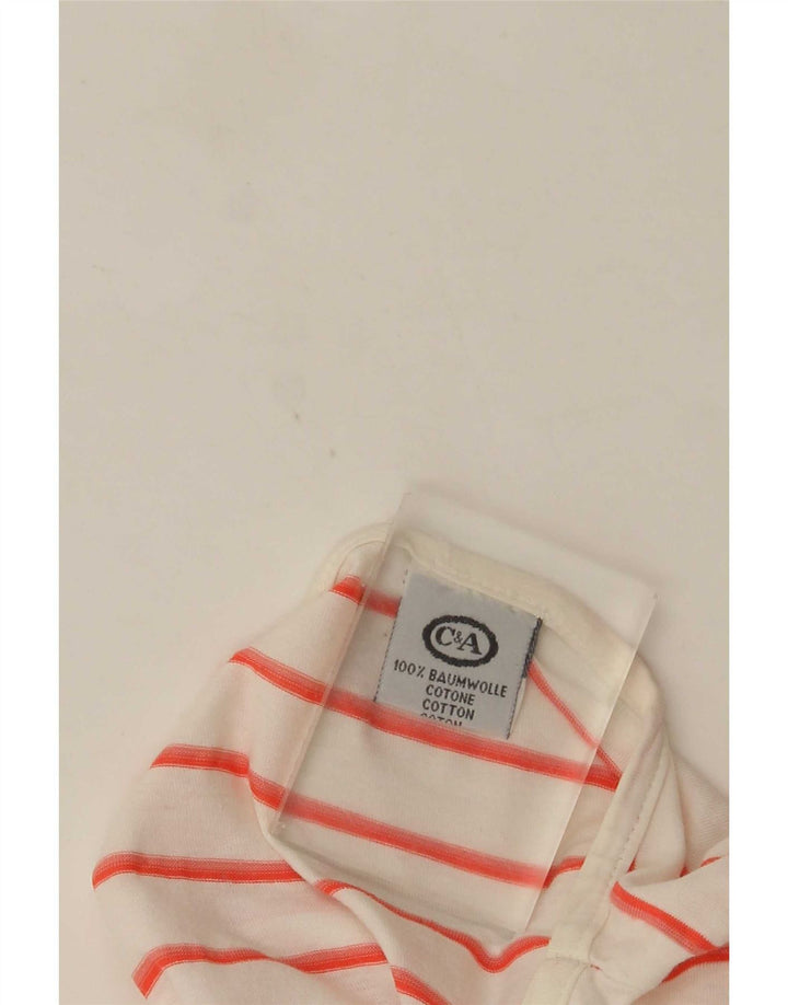 T-shirt da donna C&A Top UK 16 cotone a righe grandi bianche